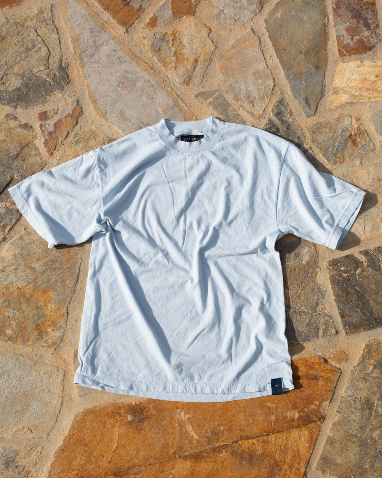 Crew Neck Tab Tee | Carolina Blue