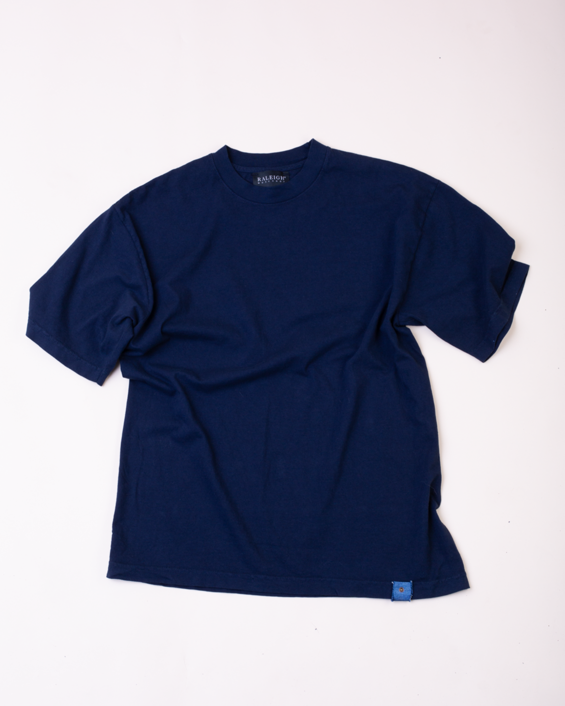 Crew Neck Tab Tee | Navy