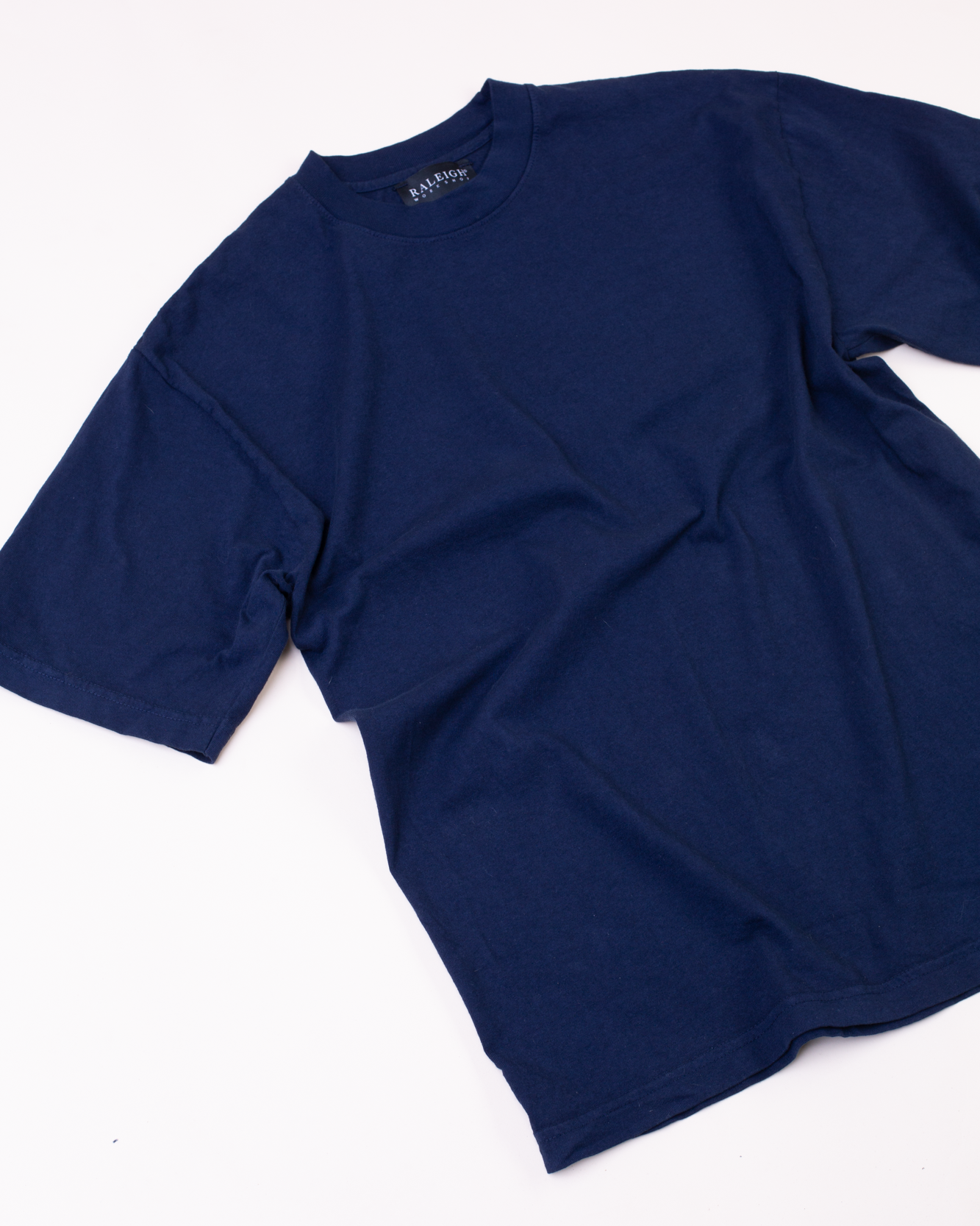 Crew Neck Tab Tee | Navy