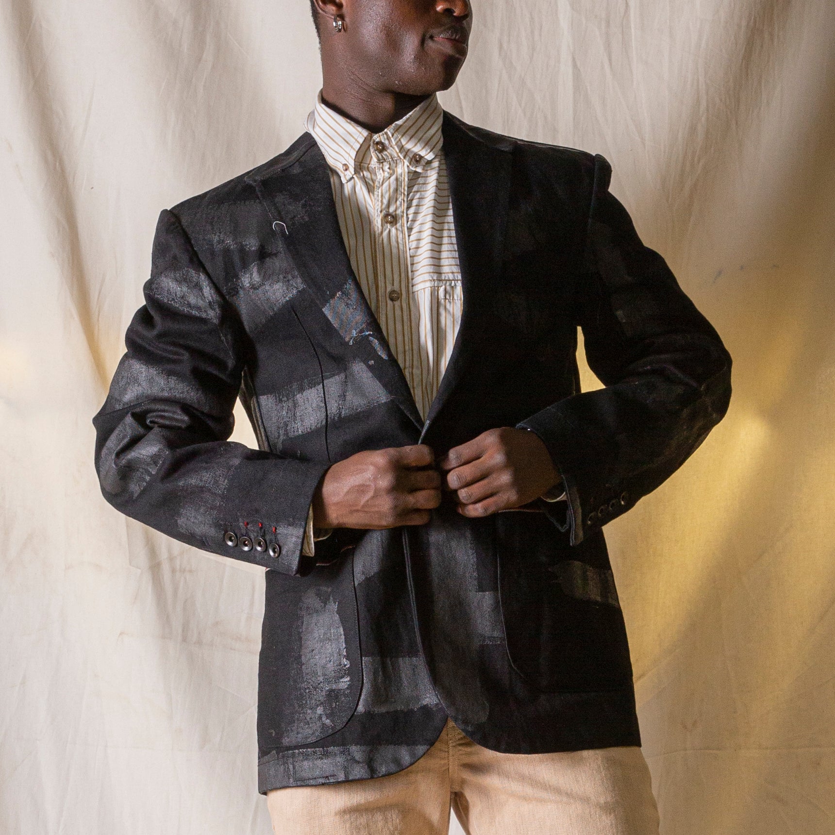 Dare Sportcoat — Hand Painted Black Vidalia Mills Denim