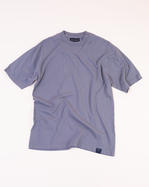 Crew Neck Tab Tee | Charcoal