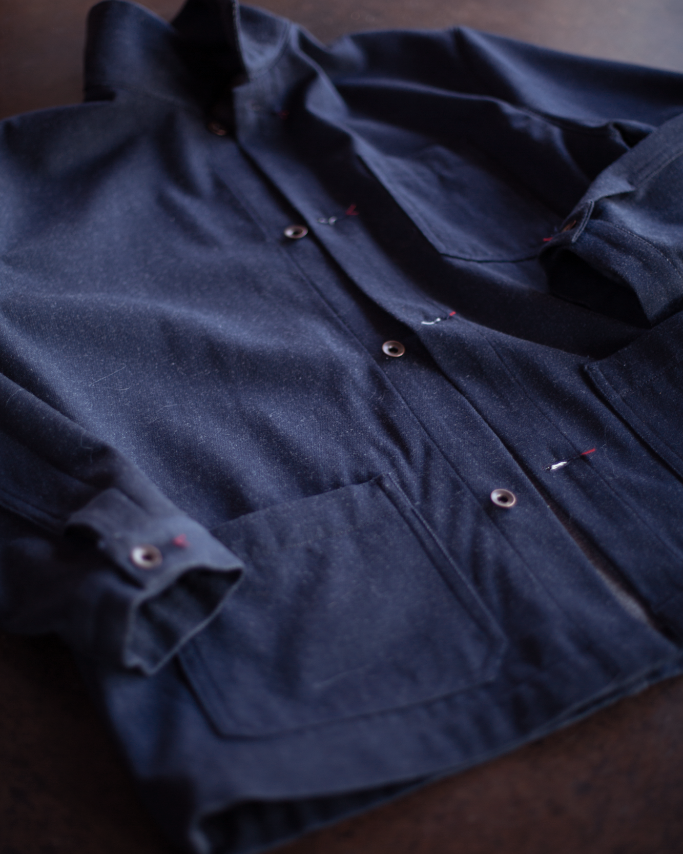 Patch Pocket Chore Coat | Wool Denim