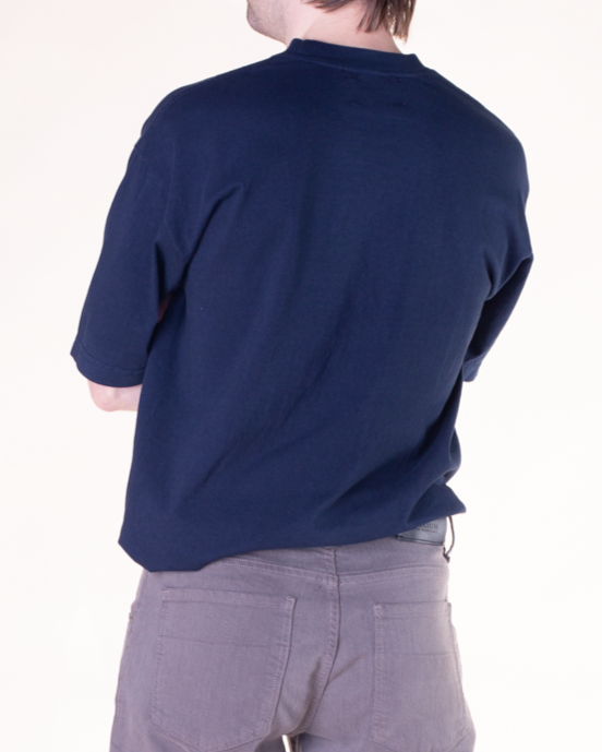 Crew Neck Tab Tee | Navy