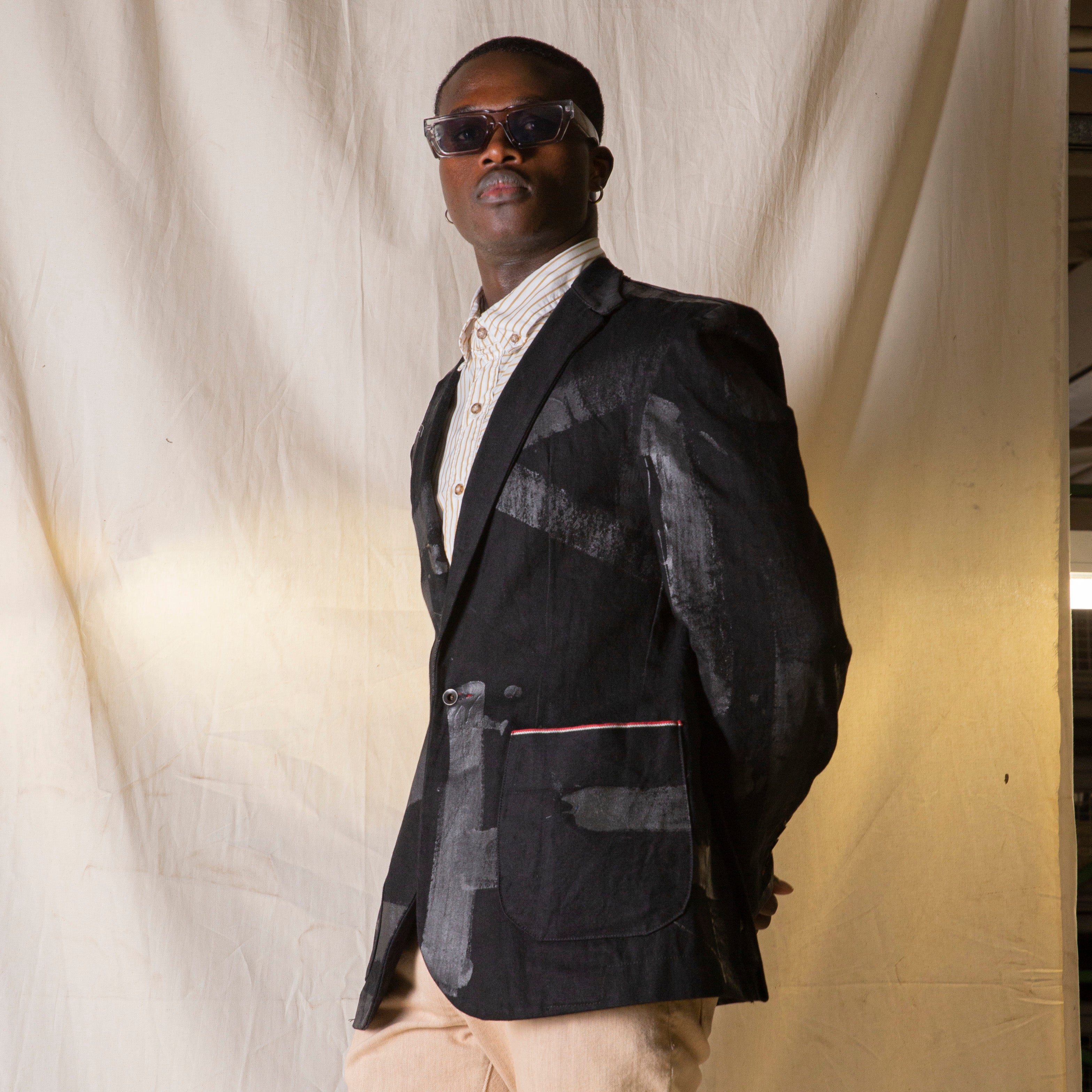 Dare Sportcoat — Hand Painted Black Vidalia Mills Denim